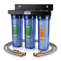 Whole House Water Filtration System Built to Remove Chlorine and Sediment, 3-Stage Filter, Stainless Steel