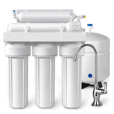 5-Stage Reverse Osmosis System, under Sink RO Water Filter, WQA Gold Seal Certified to NSF/ANSI 58 & 372, Lead-Free Faucet, Tank, Leak Detector
