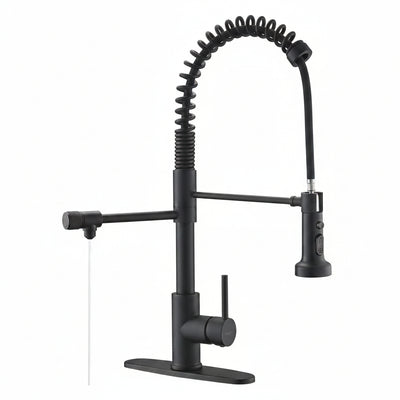 Drinking Water Faucet, Pull-Down Kitchen Sink Water Filtration Faucet, Bar Water Filter Faucet, Matte Black, Stainless Steel, PB1030