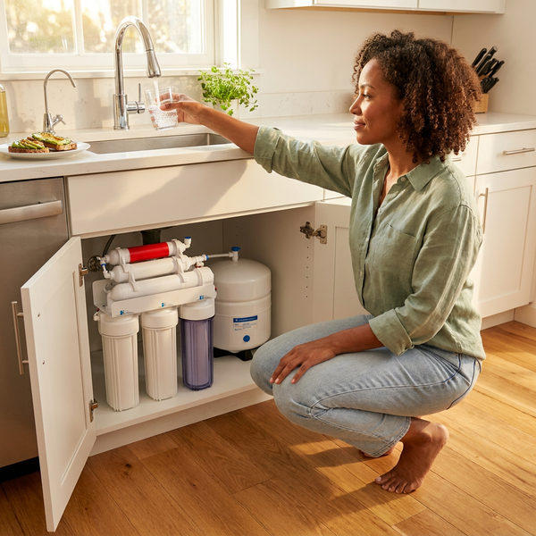 Under Sink Water Filter System Built for Daily Use, 6-Stage Reverse Osmosis, Alkaline Filter, 100 GPD Capacity