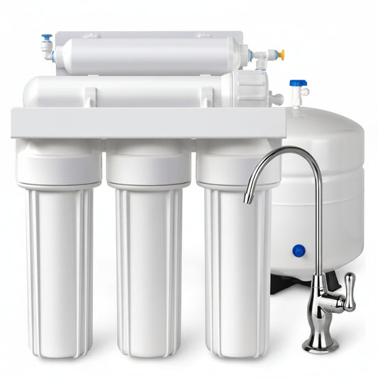 5-Stage Reverse Osmosis System, under Sink RO Water Filter, WQA Gold Seal Certified to NSF/ANSI 58 & 372, Lead-Free Faucet, Tank, Leak Detector