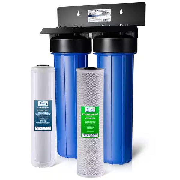 Whole House Water Filter System W/ Carbon Block Filter and Lead Reducing Filter, 2-Stage, up to 100K Gal. Capacity