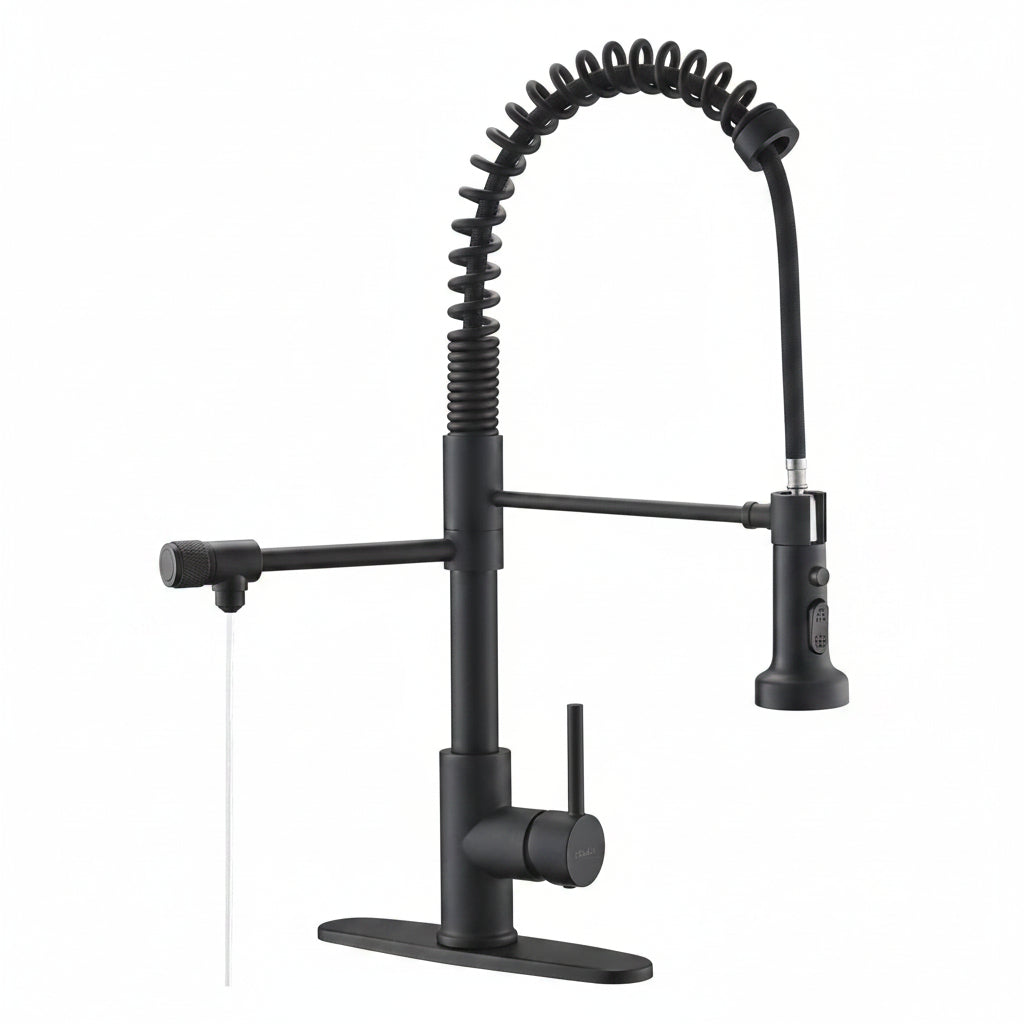 Drinking Water Faucet, Pull-Down Kitchen Sink Water Filtration Faucet, Bar Water Filter Faucet, Matte Black, Stainless Steel,  PB1030
