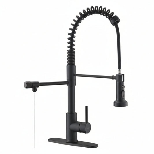 Drinking Water Faucet, Pull-Down Kitchen Sink Water Filtration Faucet, Bar Water Filter Faucet, Matte Black, Stainless Steel,  PB1030