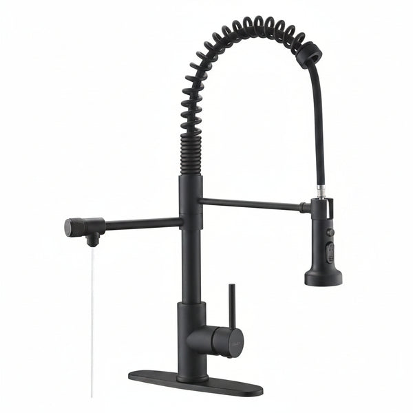 Drinking Water Faucet, Pull-Down Kitchen Sink Water Filtration Faucet, Bar Water Filter Faucet, Matte Black, Stainless Steel,  PB1030