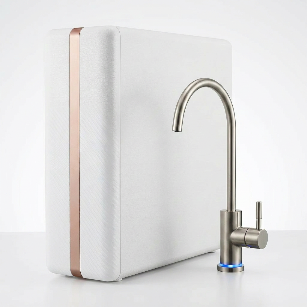 Reverse Osmosis Water Filter System Built for High Capacity, 600 GPD Tankless Design, 7-Stage Filtration — Studio Shot